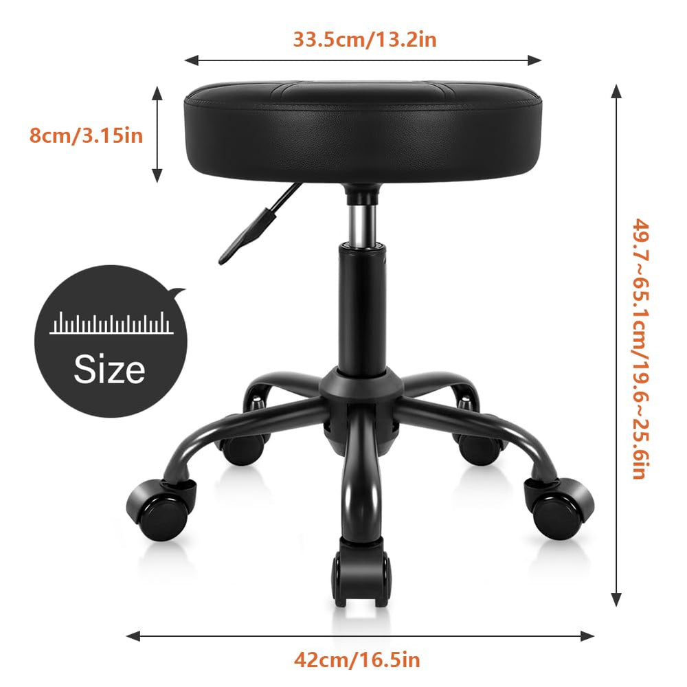 KKTONER rolling stool chair with 360-degree wheels for smooth movement