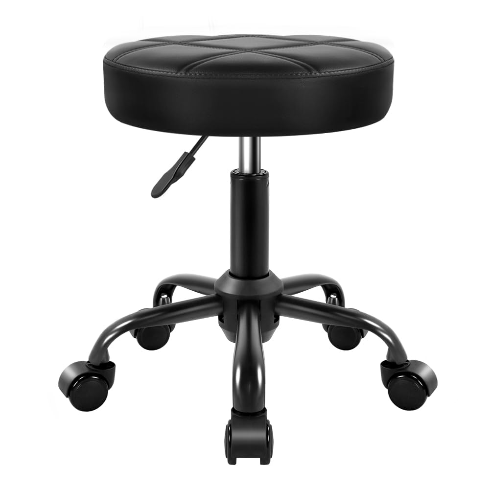 KKTONER rolling stool chair shows adjustable height for precise seating in professional spaces