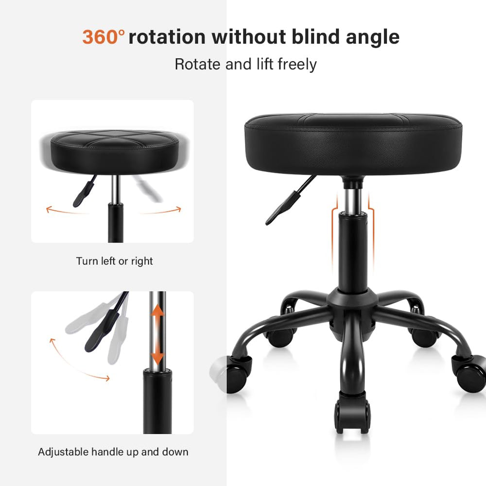 KKTONER rolling stool chair durable base providing stable support