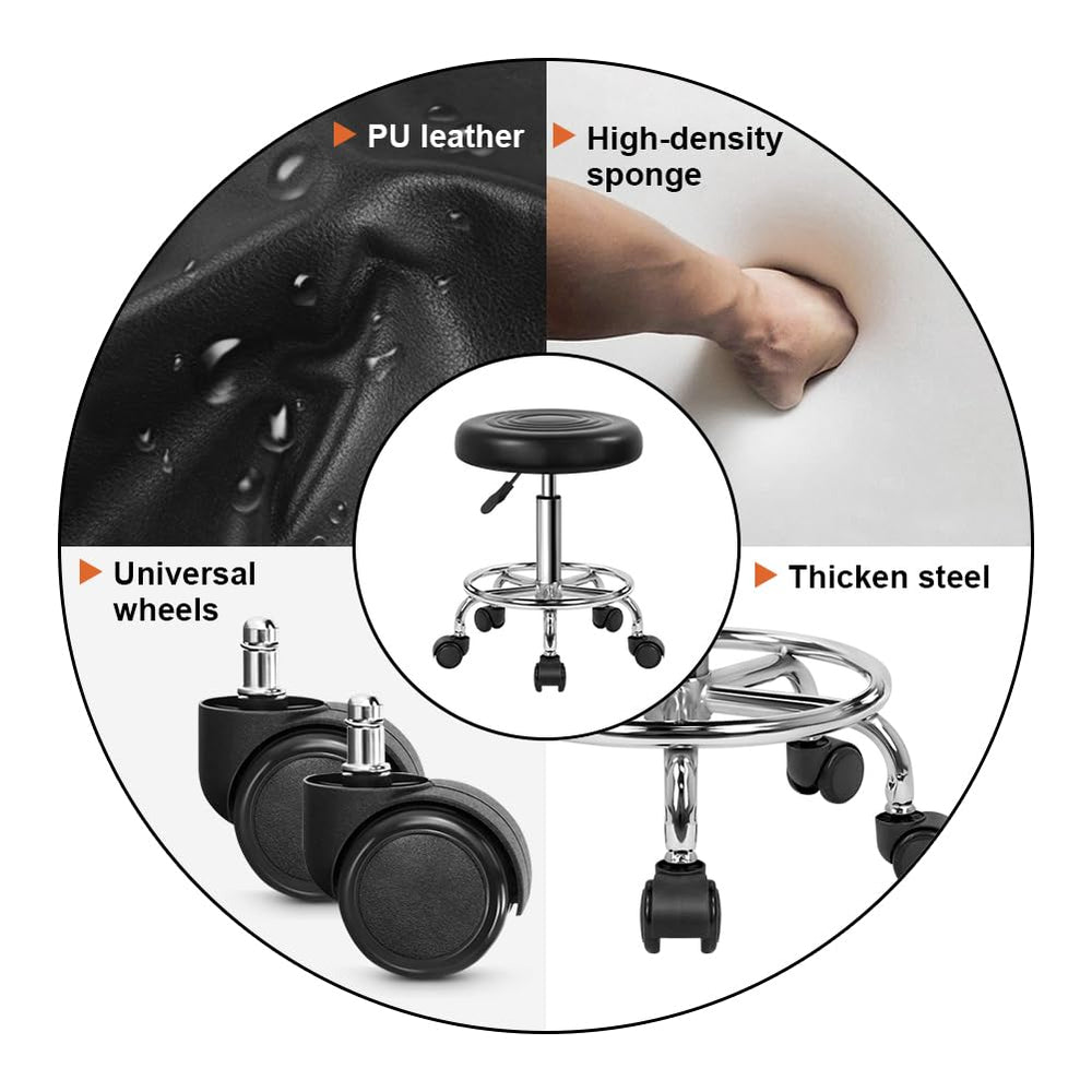 KKTONER round stool height adjustment — fits a range of working heights.