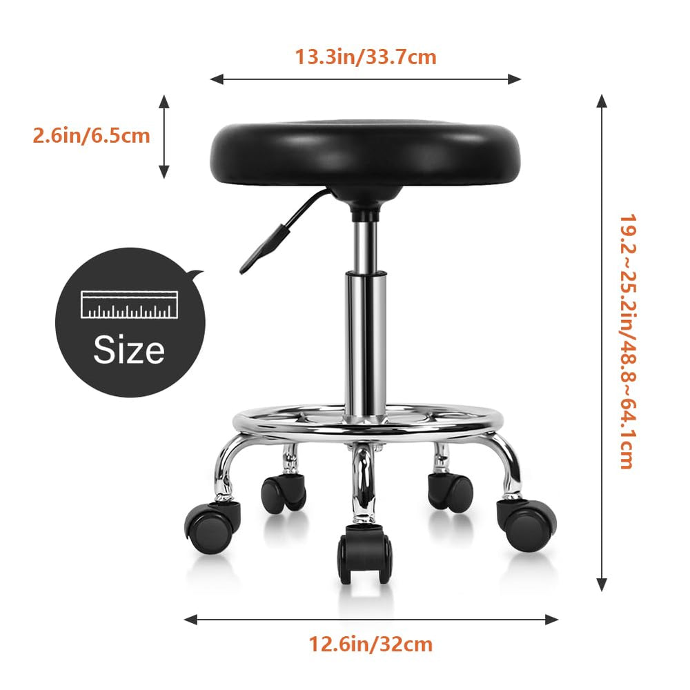 KKTONER round stool swivel base — smooth 360° rotation on hard floors.