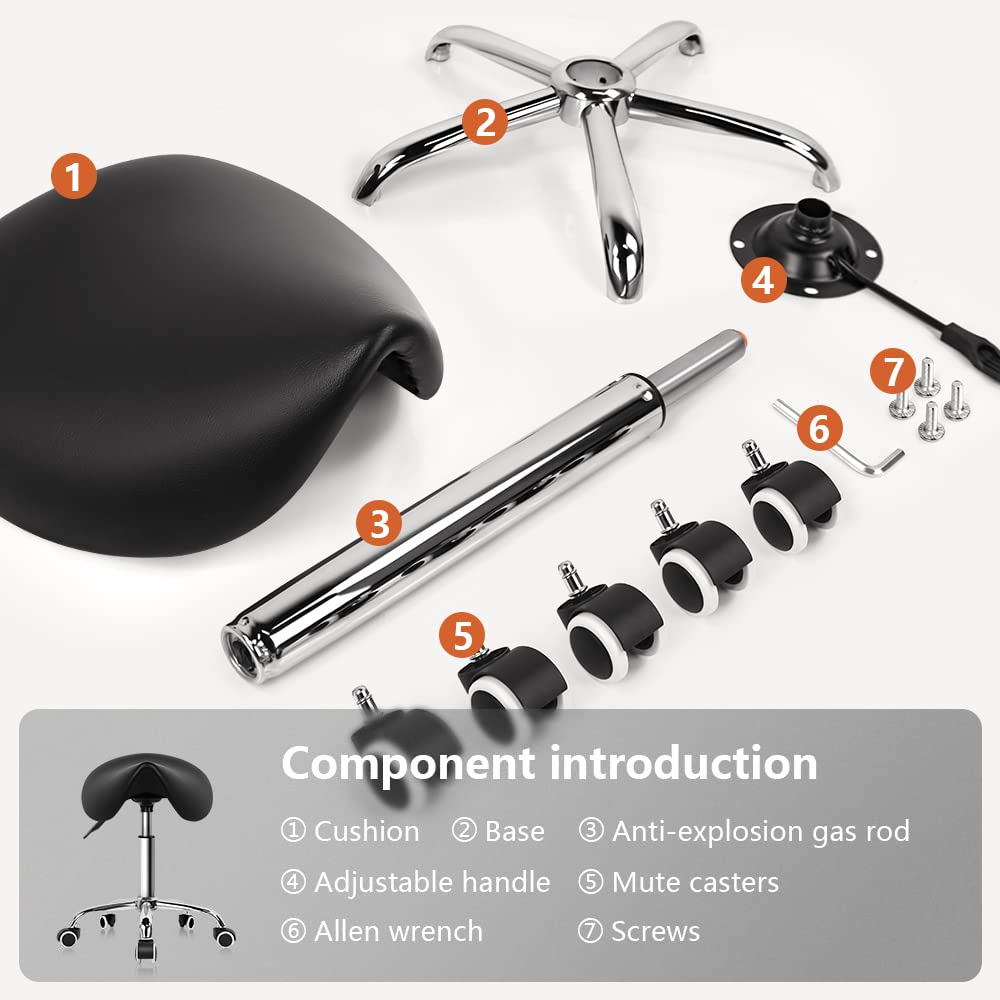 KKTONER 300 lb capacity saddle stool supports heavy use