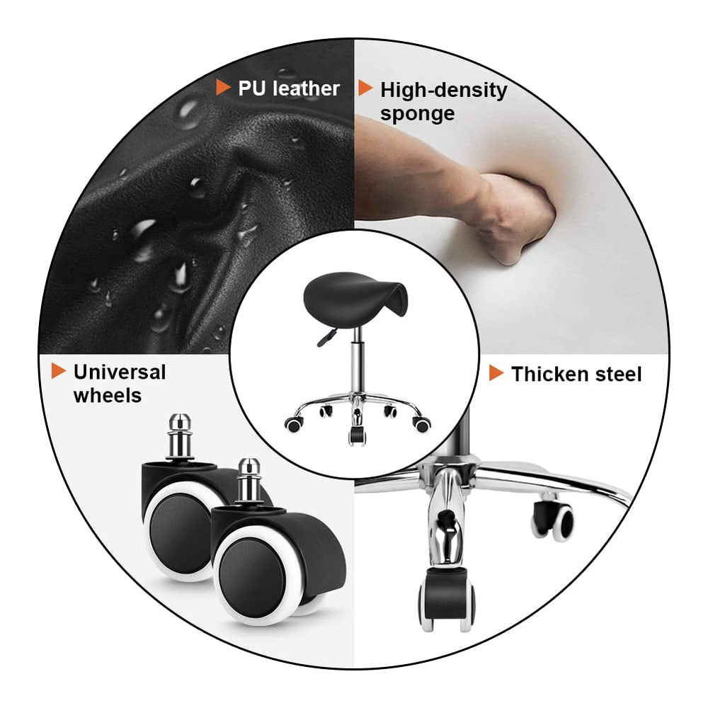 KKTONER PU leather saddle stool is waterproof and oil wear resistant