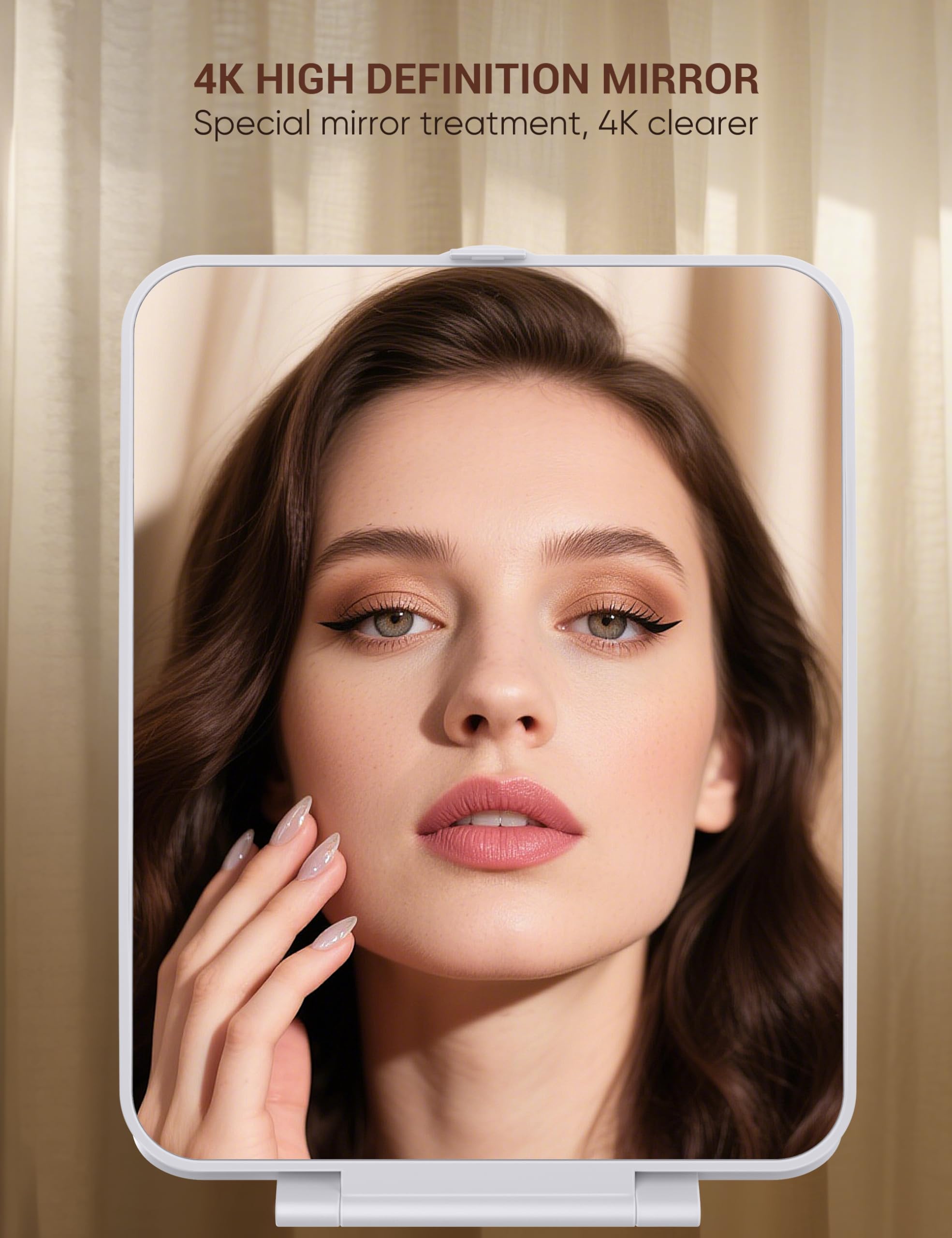 klarh travel makeup mirror durable ABS frame with clear HD glass