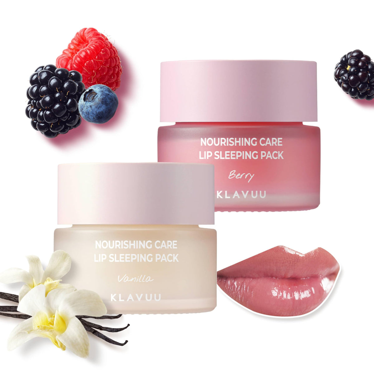 Klavuu Lip Mask Set overnight hydration in a jar to soften lips