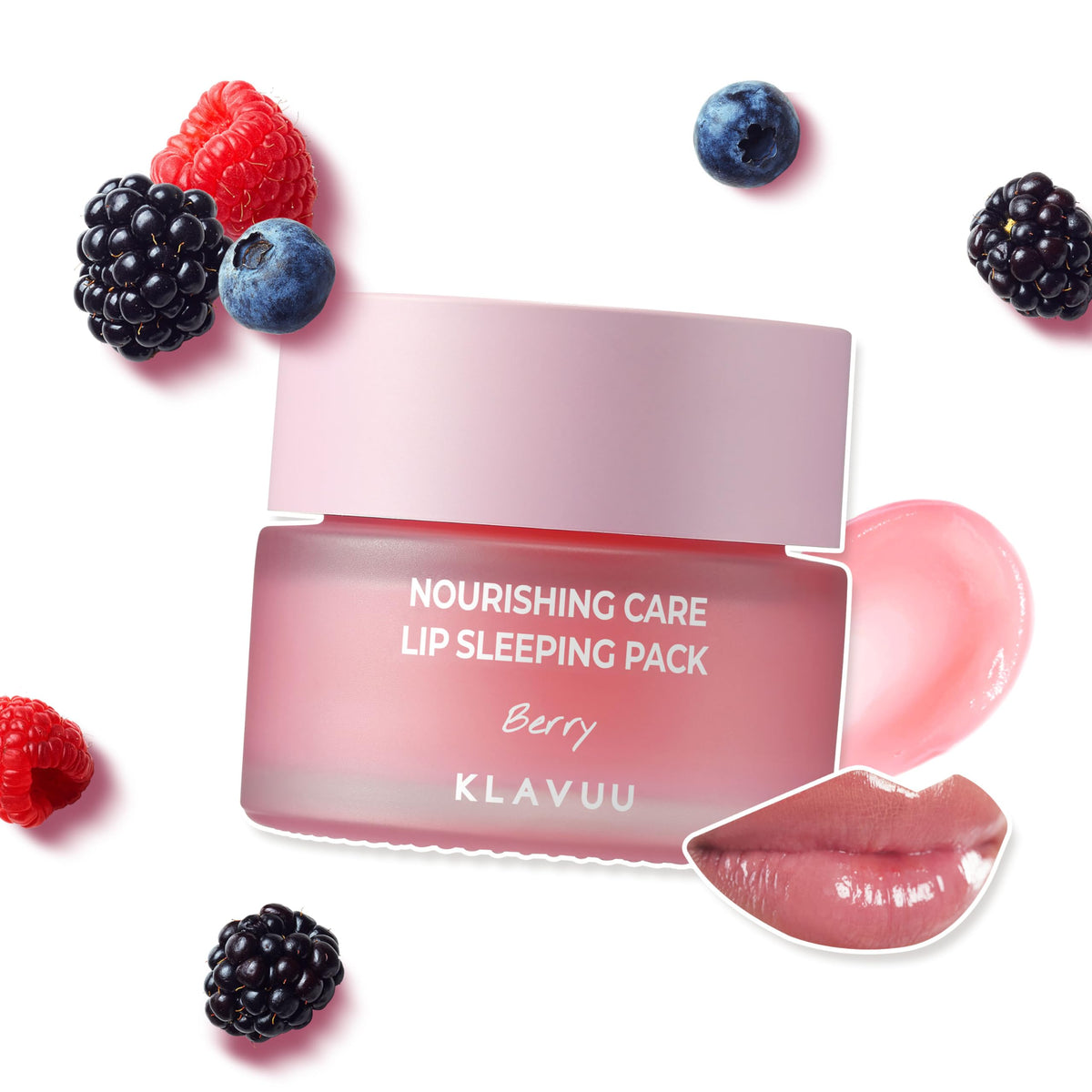 Klavuu mascarilla labial nocturna con Berry para hidratación profunda