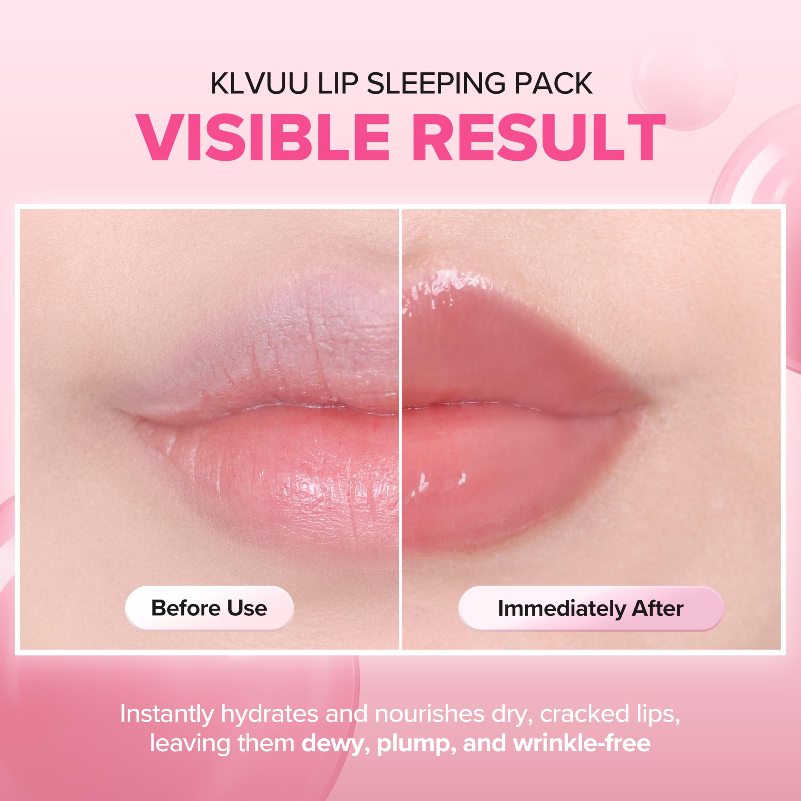 Efecto volumen natural de Klavuu en labios