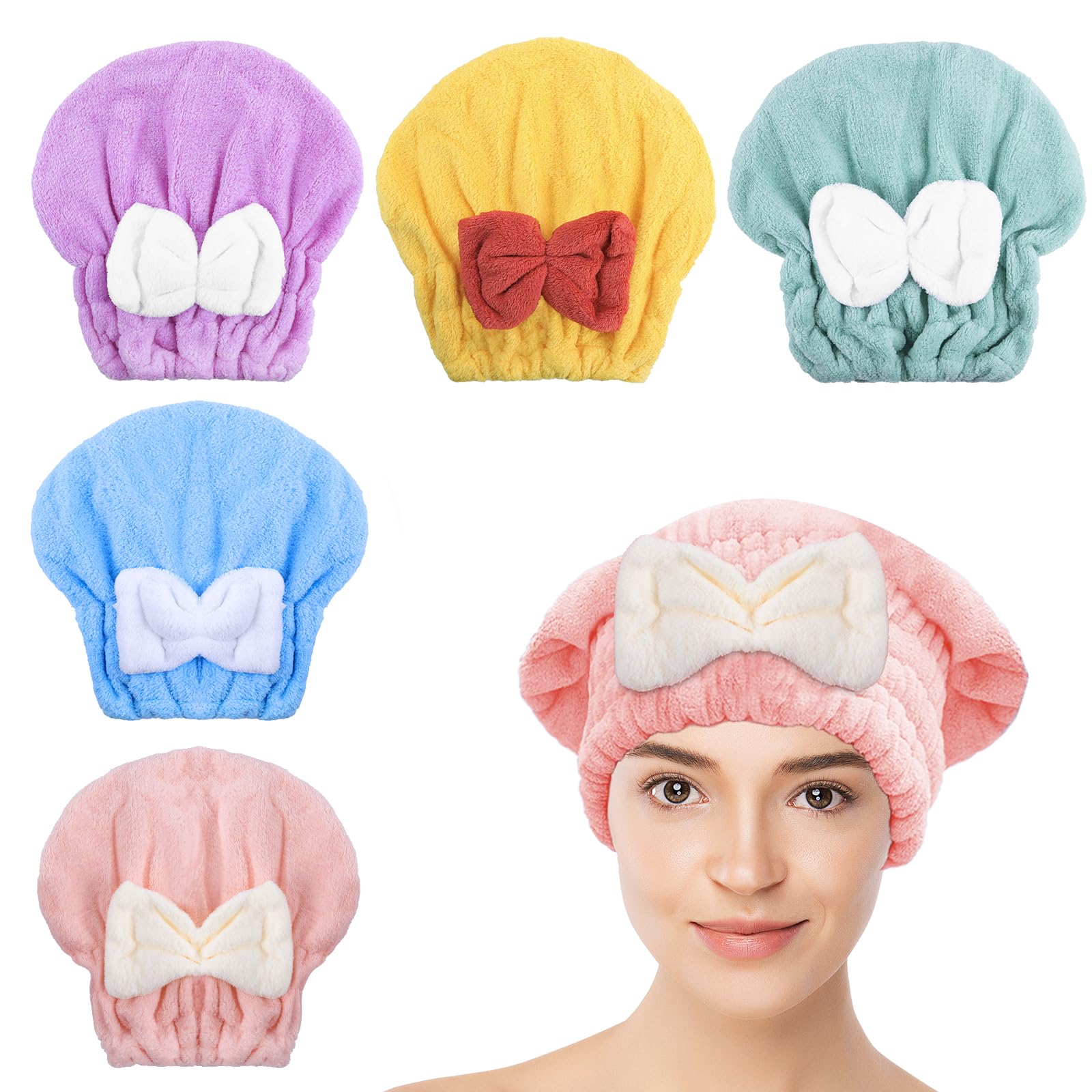 Gorro de microfibra Kldnkig para secado rápido del cabello con lazo.