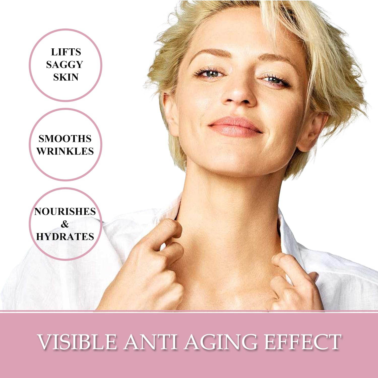 Kleem Organics ingredient label—retinol, peptides, and collagen synergy supports skin elasticity.