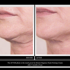 Kleem Organics neck cream texture swatch—lightweight, fast-absorbing formula ideal for daily use.
