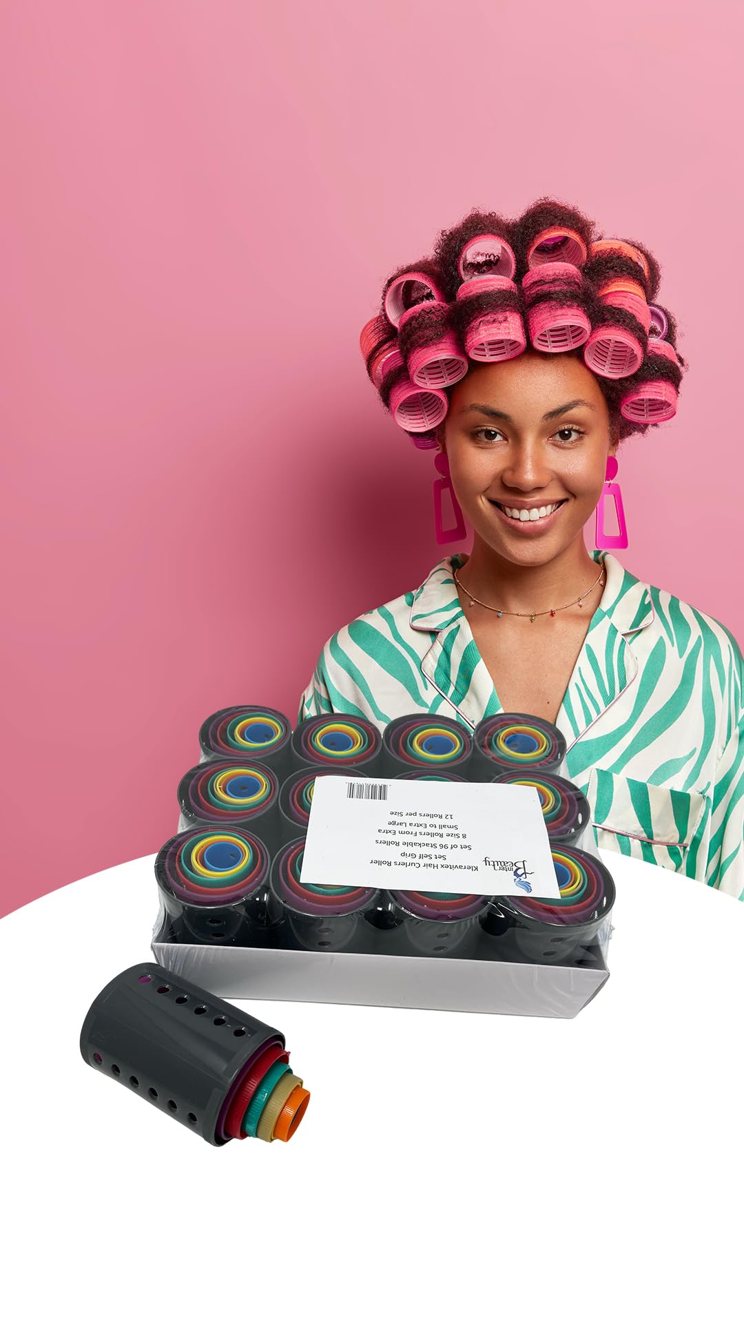 Kleravitex hair curler set, 96 stackable rollers, for effortless at-home volume