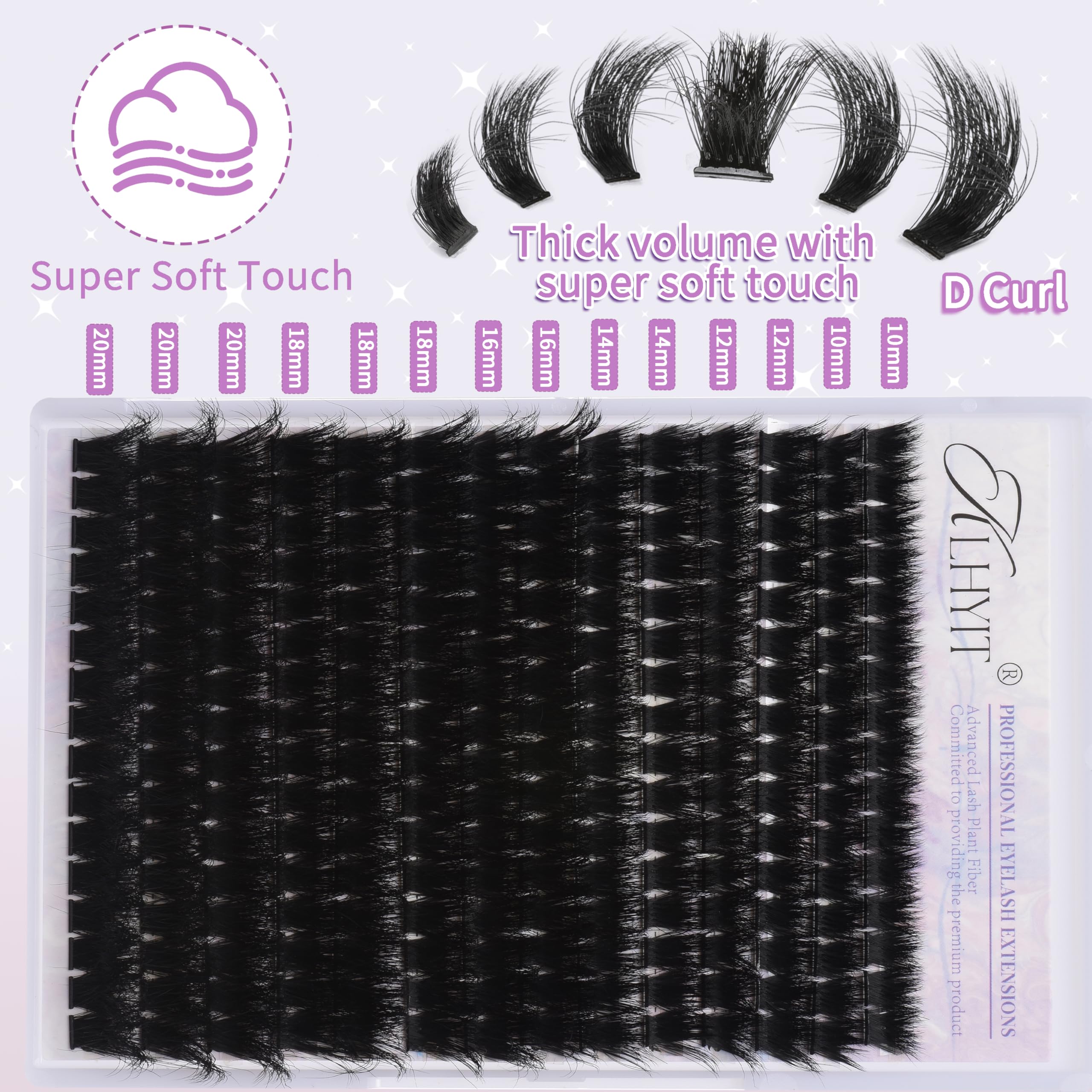 KLHYIT 200D clusters resist shedding for a clean lash line