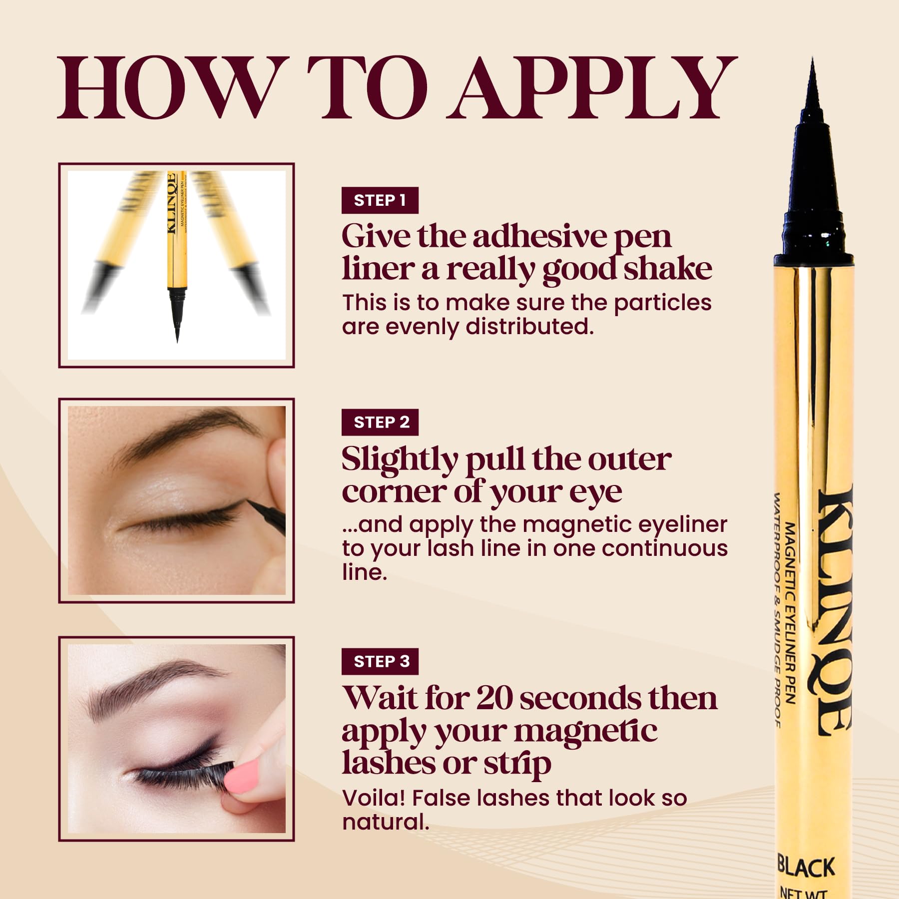 KLINQE Eye Jewelry application option for subtle lash-line embellishments.