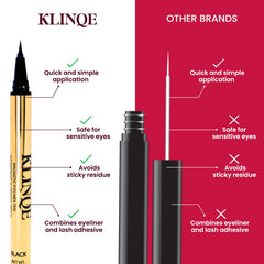 KLINQE Magnetic Liner with lashes enables effortless magnetic eye looks.