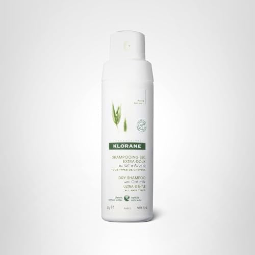 Klorane Oat Milk dry shampoo packaging highlighting recyclable bottle.