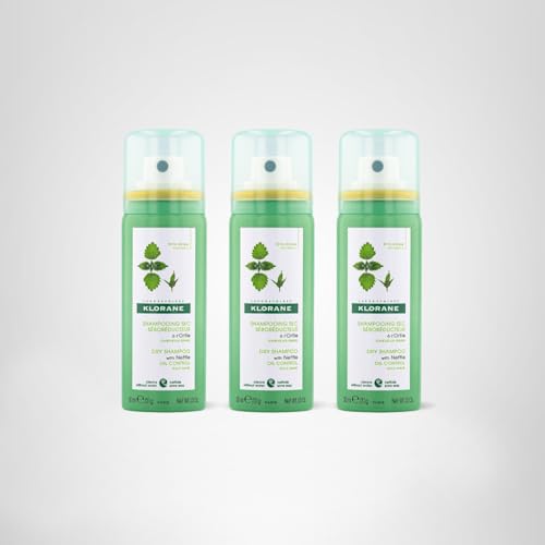 Klorane Nettle Dry Shampoo trio in-use offers quick refresh between workouts.