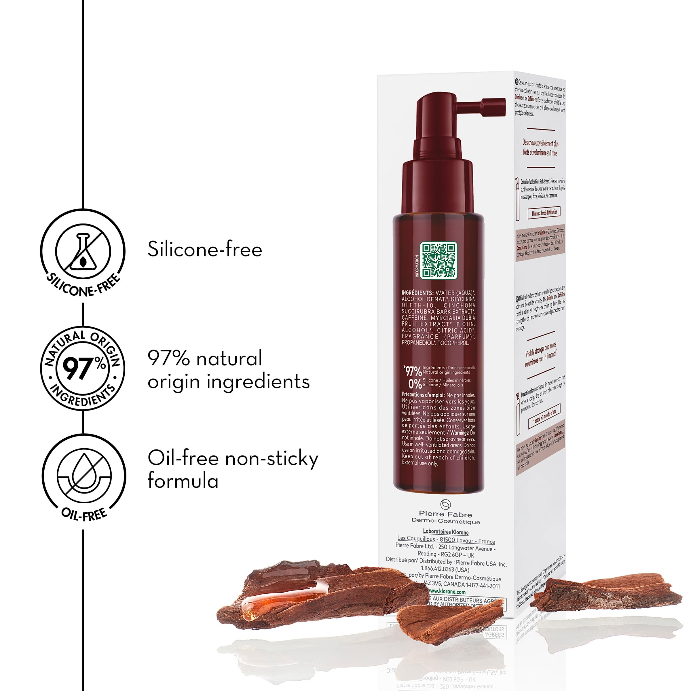 Klorane bottle shown during routine demonstrates easy daily use.