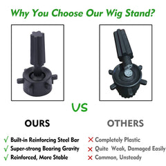 Klvied stable wig stand base offers reliable support during practice.