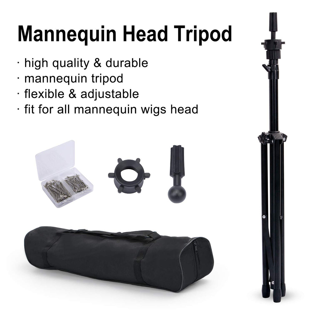 Klvied multiuse wig stand adapts to canvases, wigs, and training heads.