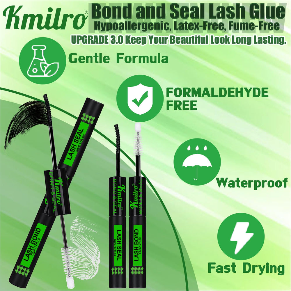 Kmilro precision applicator enables clean, quick-dry lash application.