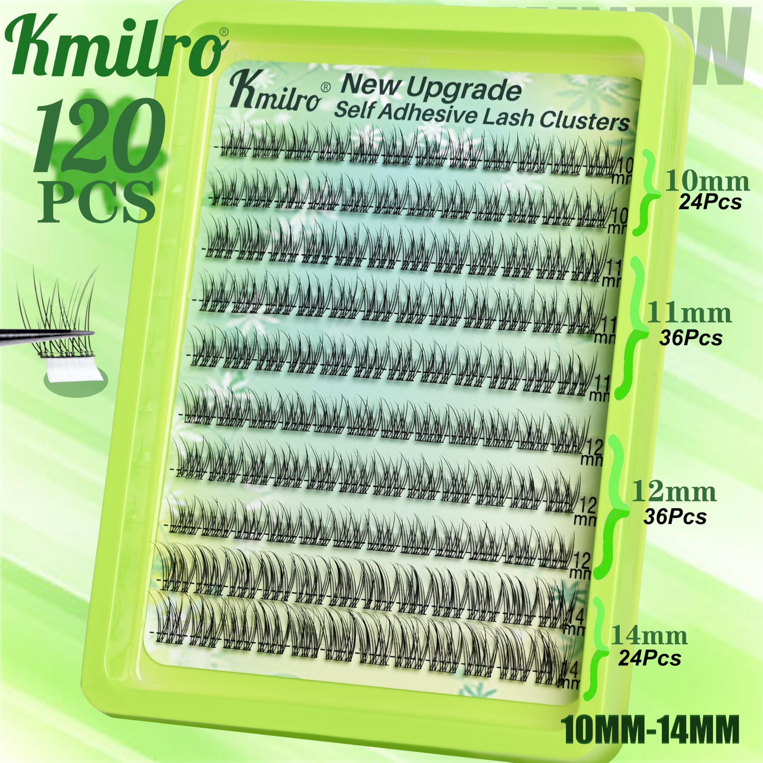 Kmilro lash clusters 11mm provide customizable fullness for balanced eye definition.