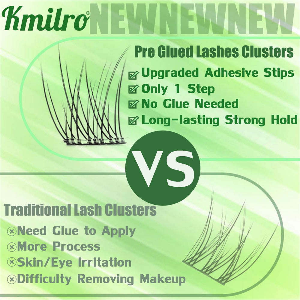 Kmilro lash clusters 14mm deliver dramatic length without heaviness.