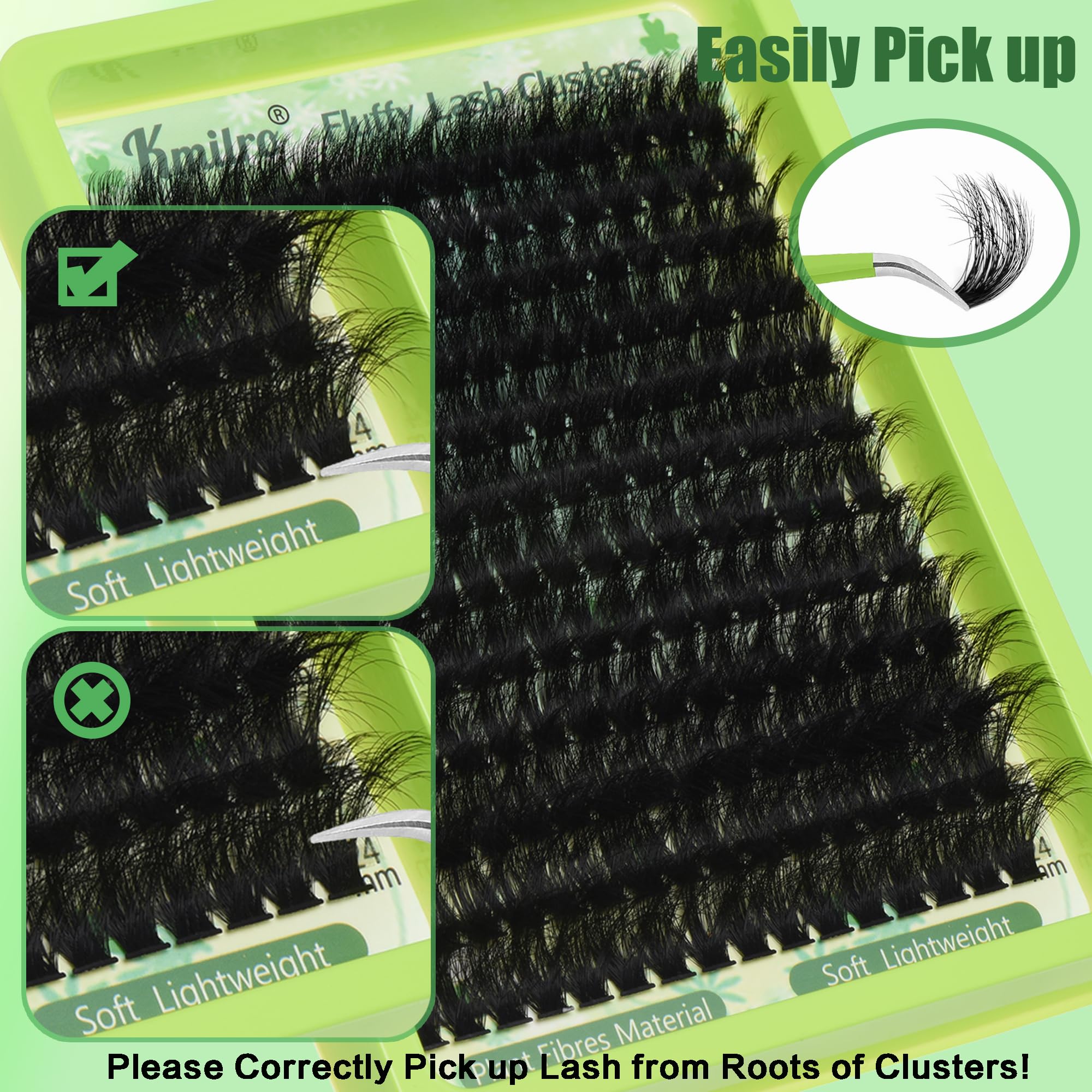 Kmilro lashes clusters lightweight comfort for all-day wear