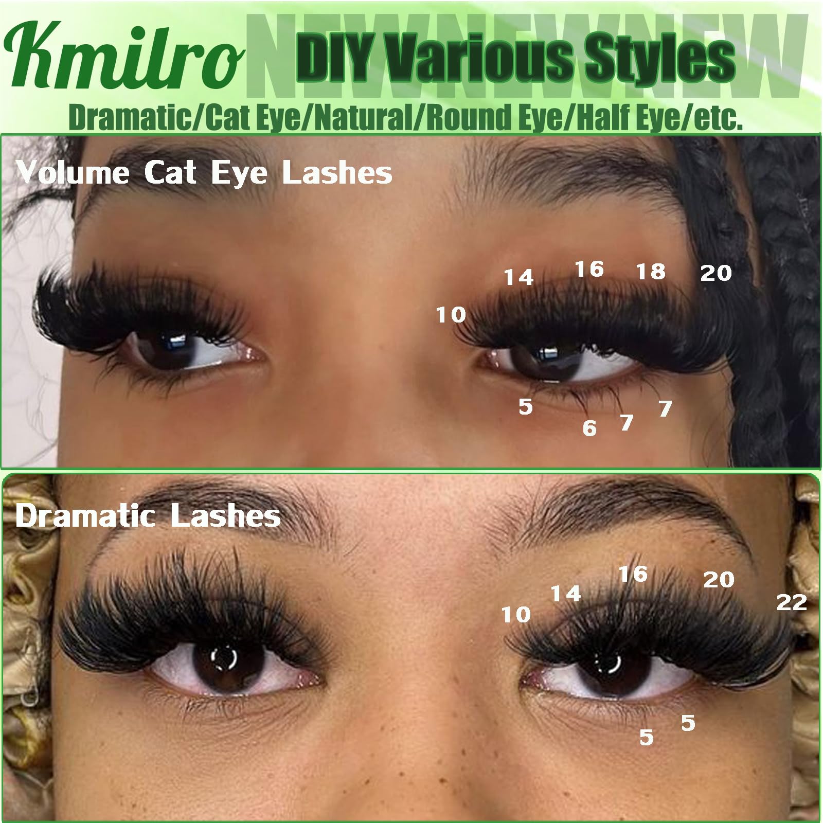 Kmilro mixed-length upper clusters create customizable volume and fluttery payoff