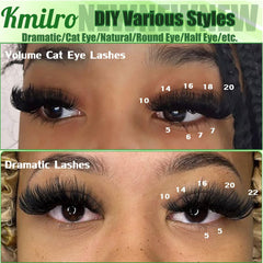 Kmilro mixed-length upper clusters create customizable volume and fluttery payoff