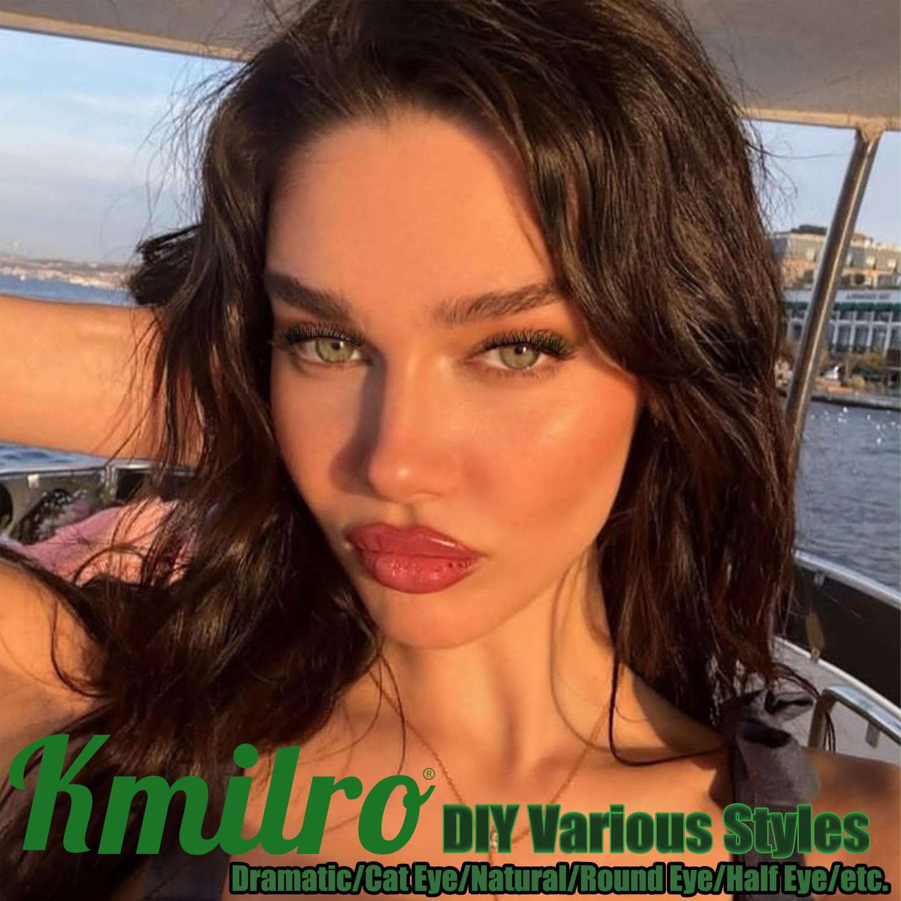 Kmilro pre-glued lash clusters for quick, glue-free application
