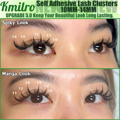 Kmilro manga cluster lashes close-up highlighting lightweight, long-wearing comfort.