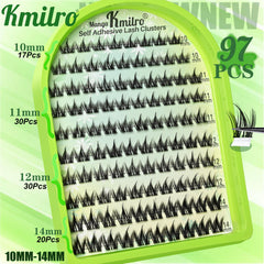 Kmilro spiky-look lashes close-up demonstrate bold manga effect without glue.