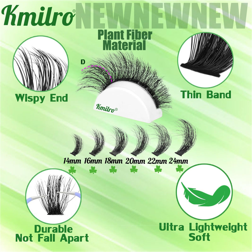 Kmilro Soft Fiber Lashes, plant-based fibers for lightweight all-day comfort.