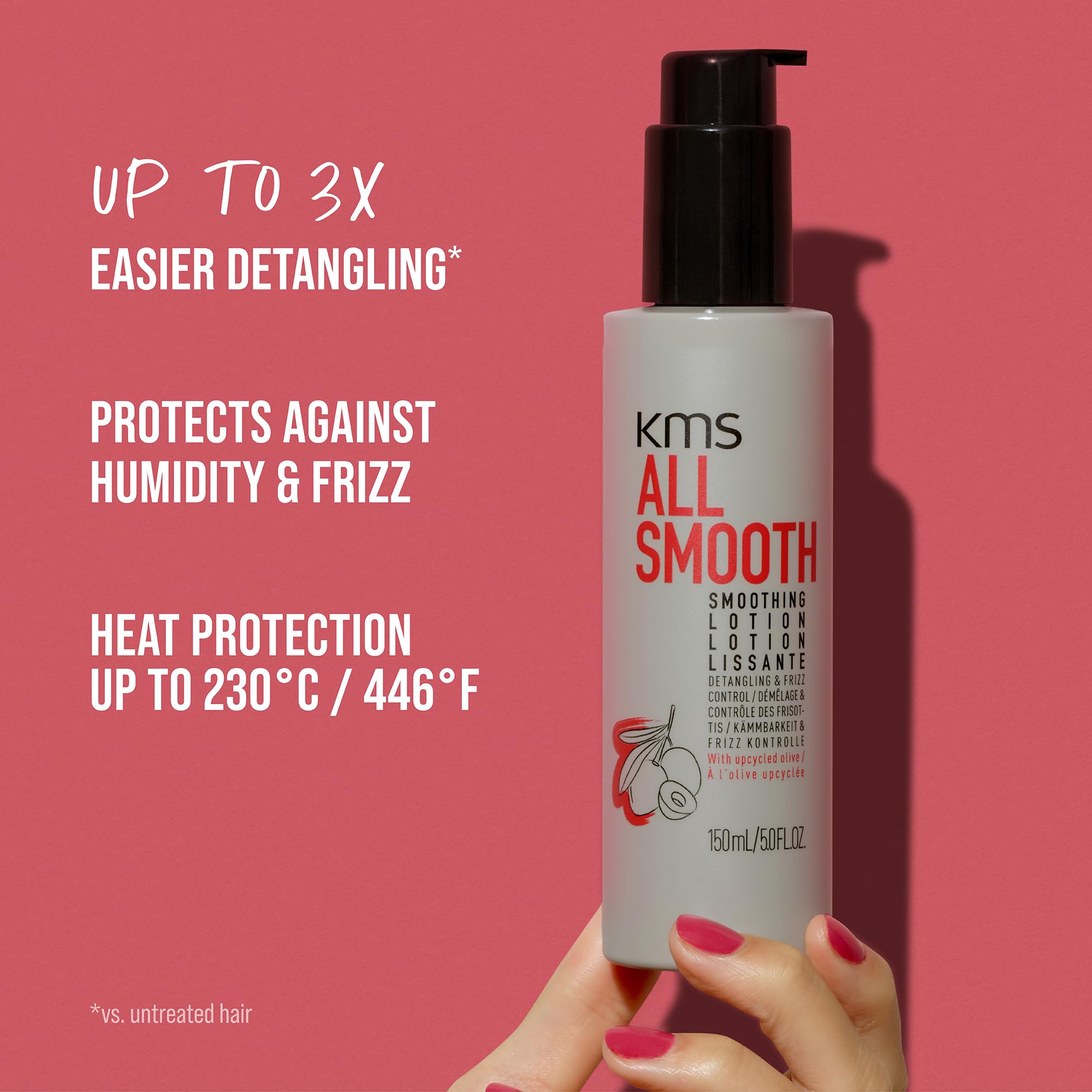 KMS AllSmooth control del frizz para un look más pulido.