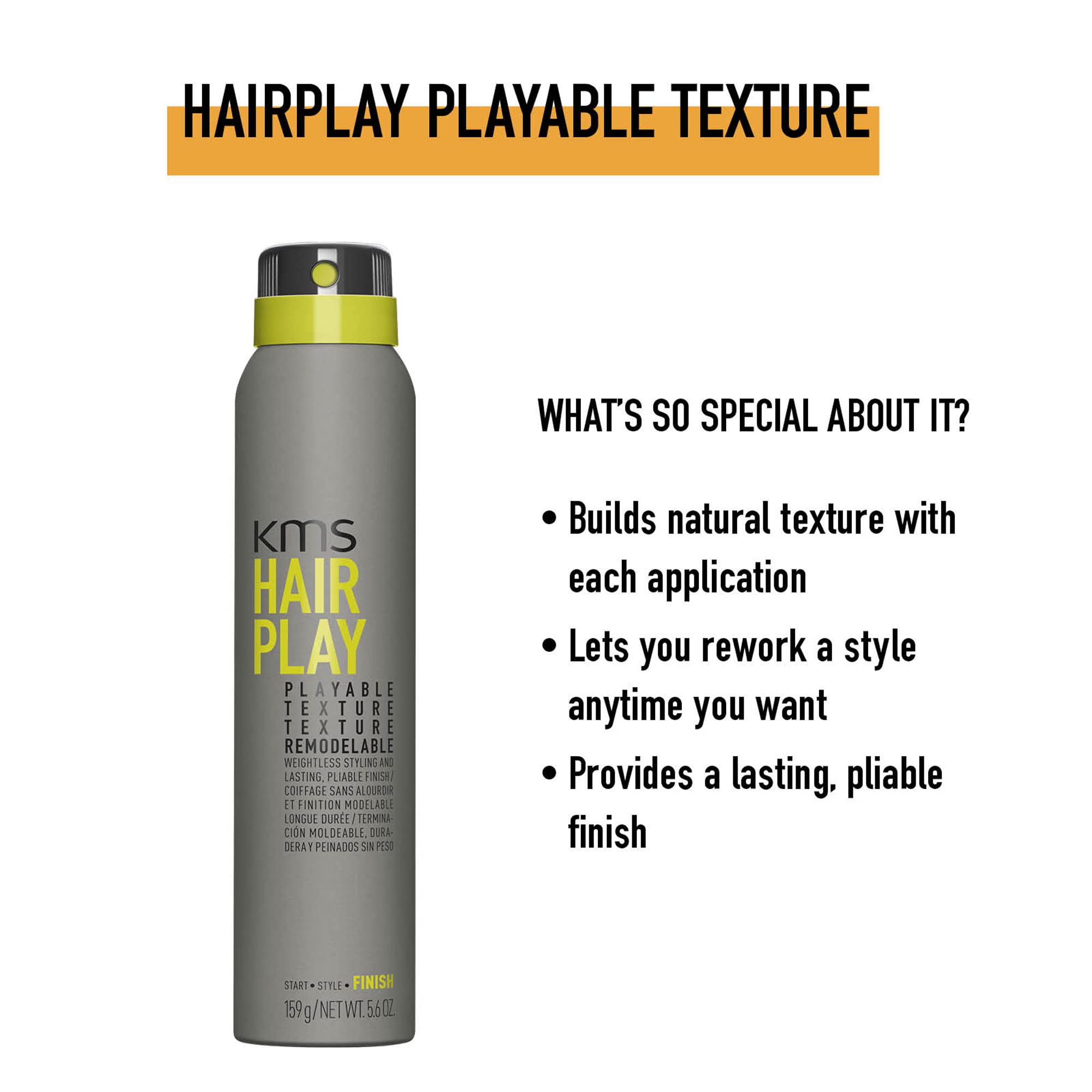 KMS HairPlay Playable Texture in hands shaping shows reworkable texture.