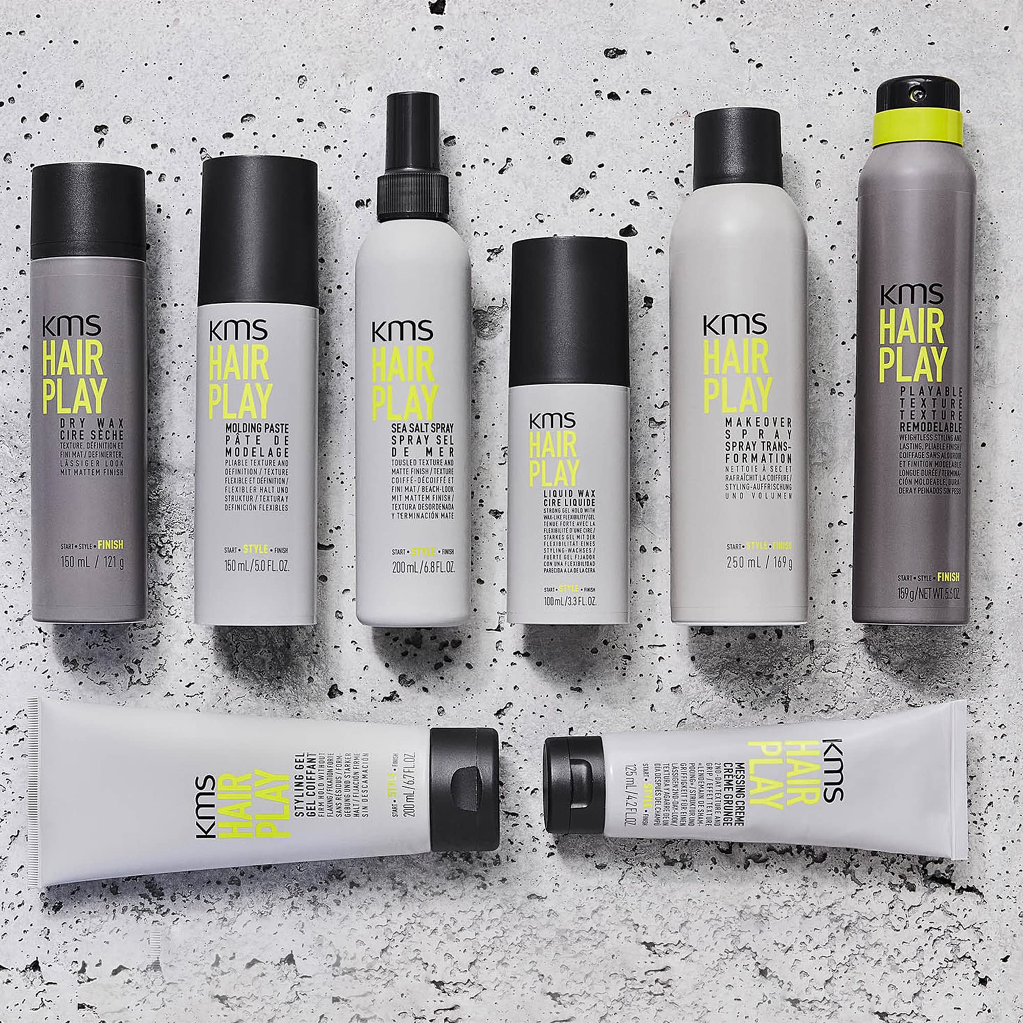 KMS HairPlay Playable Texture versatility across looks highlighted.