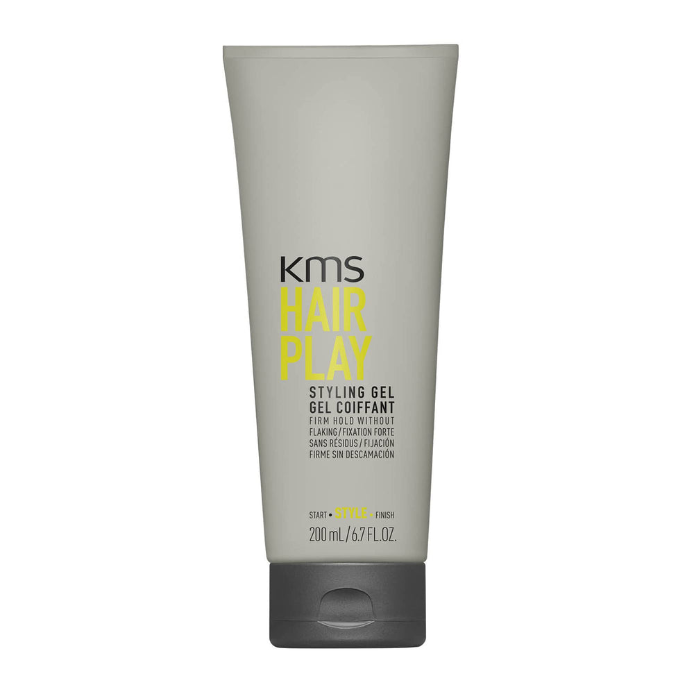 KMS HairPlay Styling Gel bottle view shows sleek packaging and strong hold.
