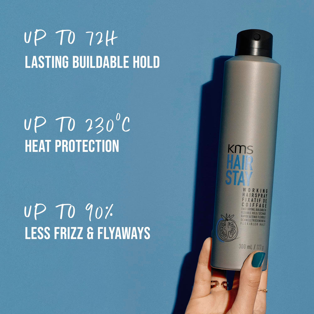 KMS HairStay spray suitable for all hair types and textures.