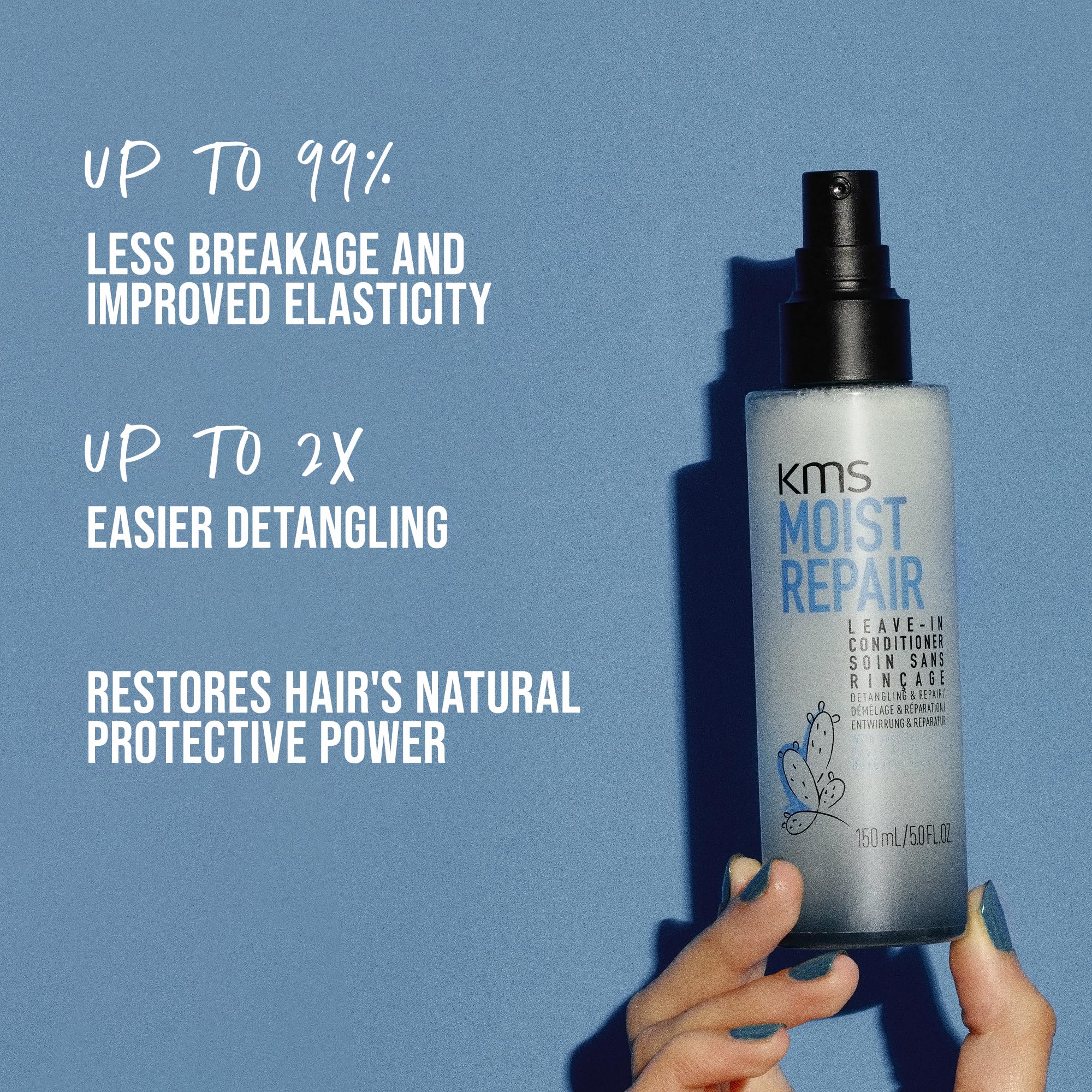 Hair with glossy finish following MoistRepair application