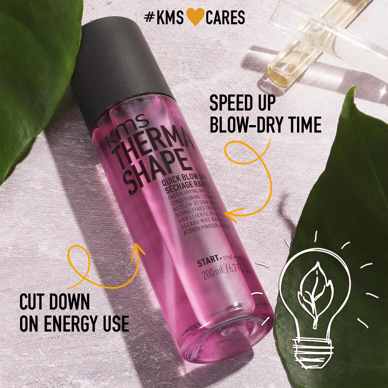 KMS Thermashape bottle cap detail for easier grip during use