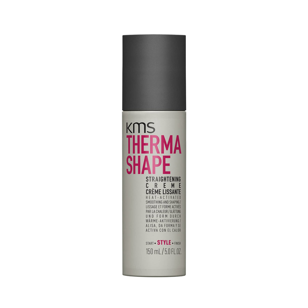 KMS Thermashape bottle for straightening offers quick, controlled styling.