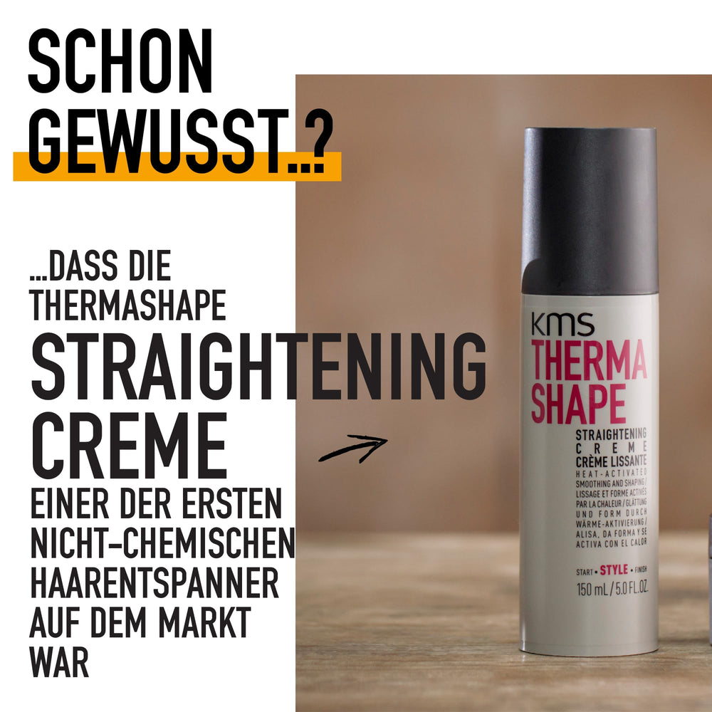 KMS Thermashape straightening hair salon look illustrates attainable, smooth blowouts at home.