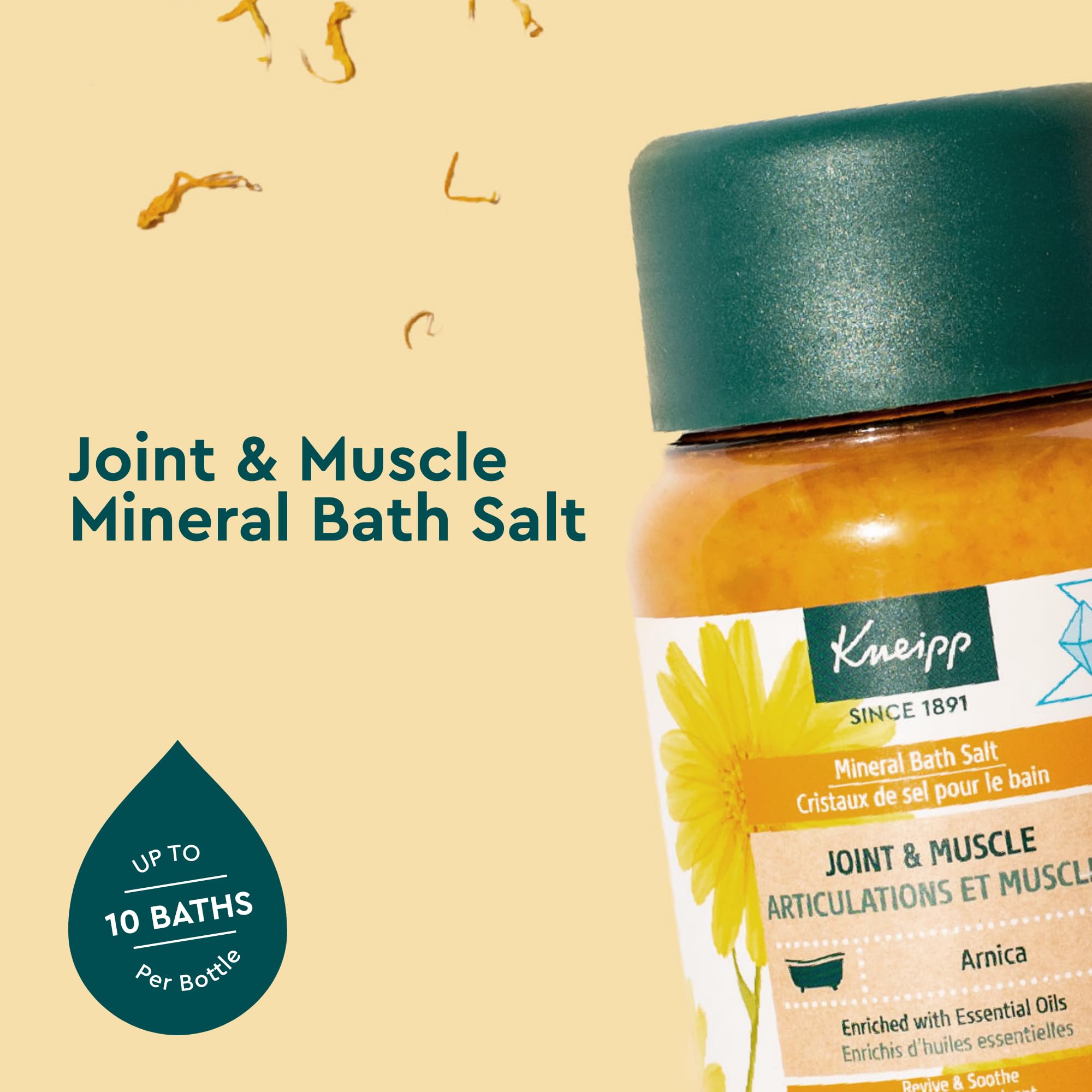 Kneipp Sal de baño Arnica: color áureo que transforma la bañera.