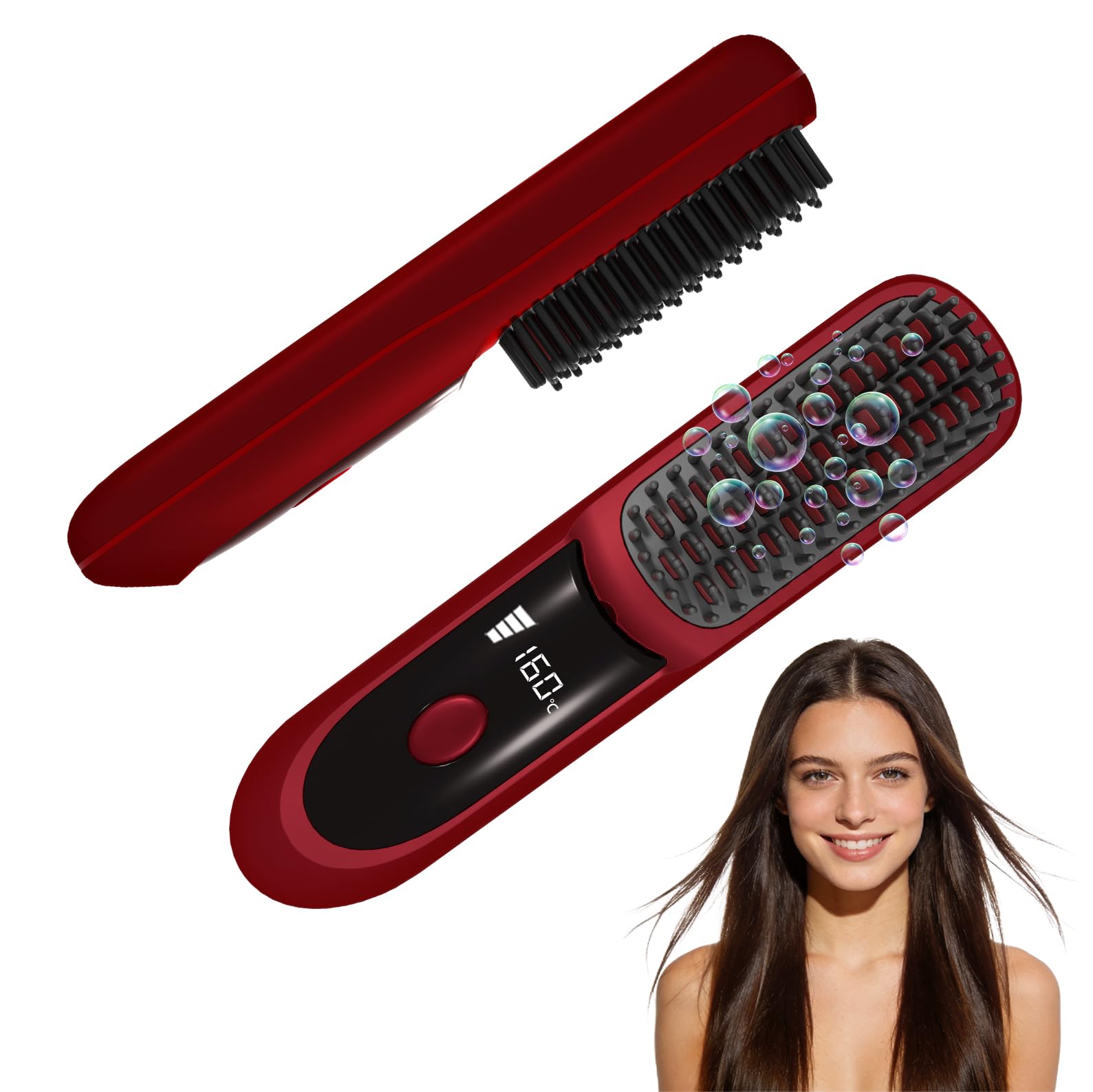 KNISUZ Go Brush Pro 2026 in red with compact travel design for on-the-go styling.