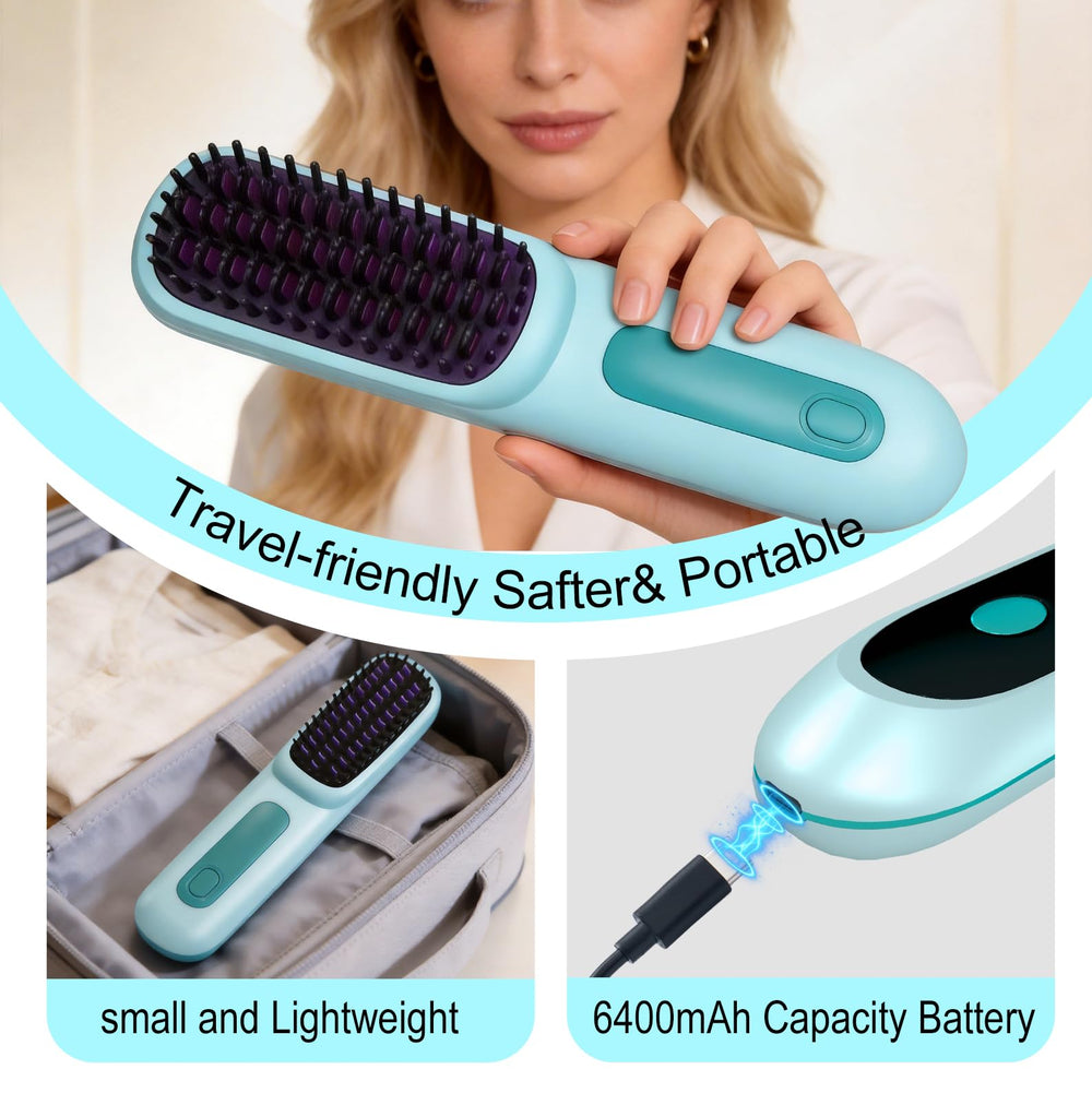 KNISUZ Go Brush Pro 2026 in-use straightening reveals smooth results in minutes