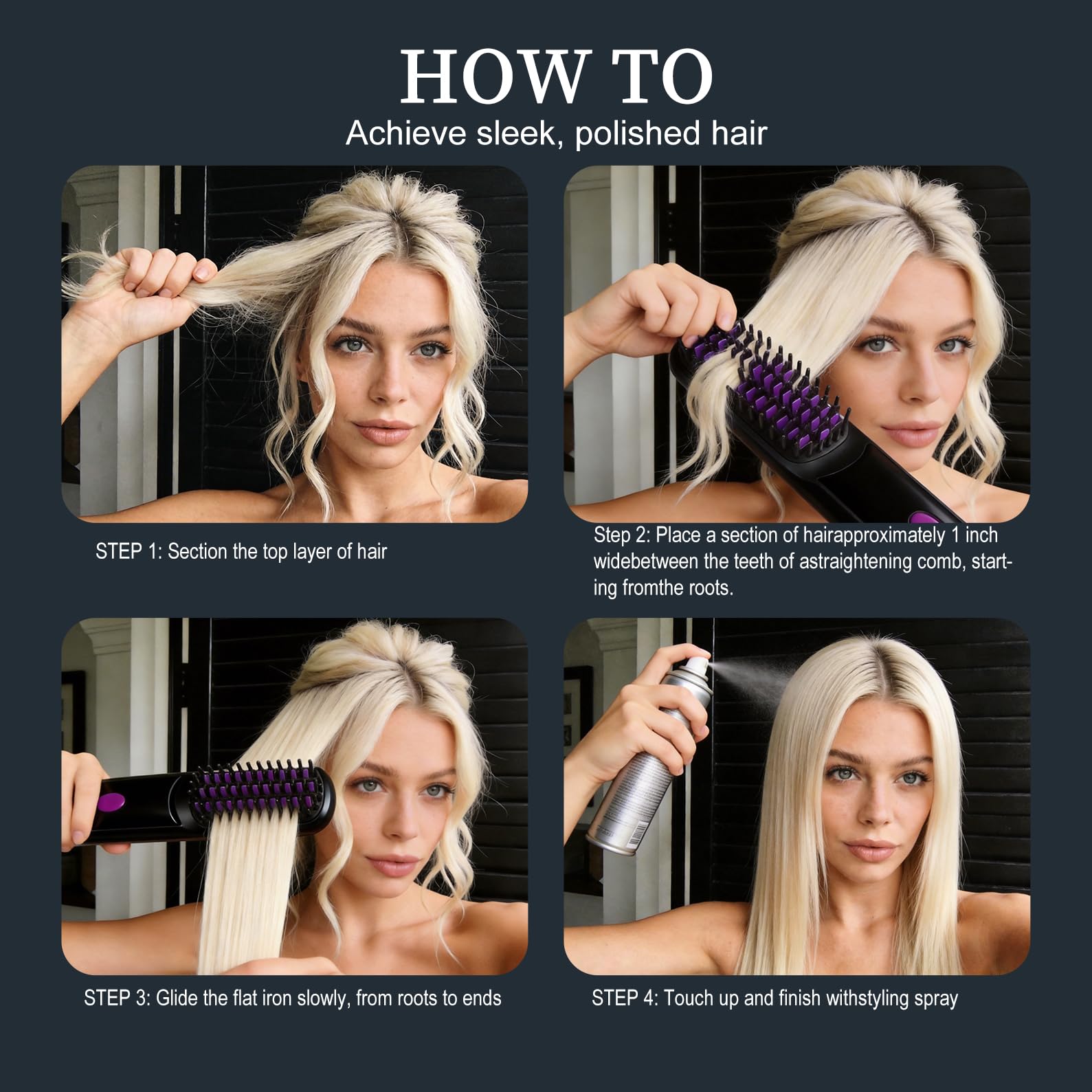 KNISUZ Go Brush Pro three heat levels adapt to fine or thick hair.