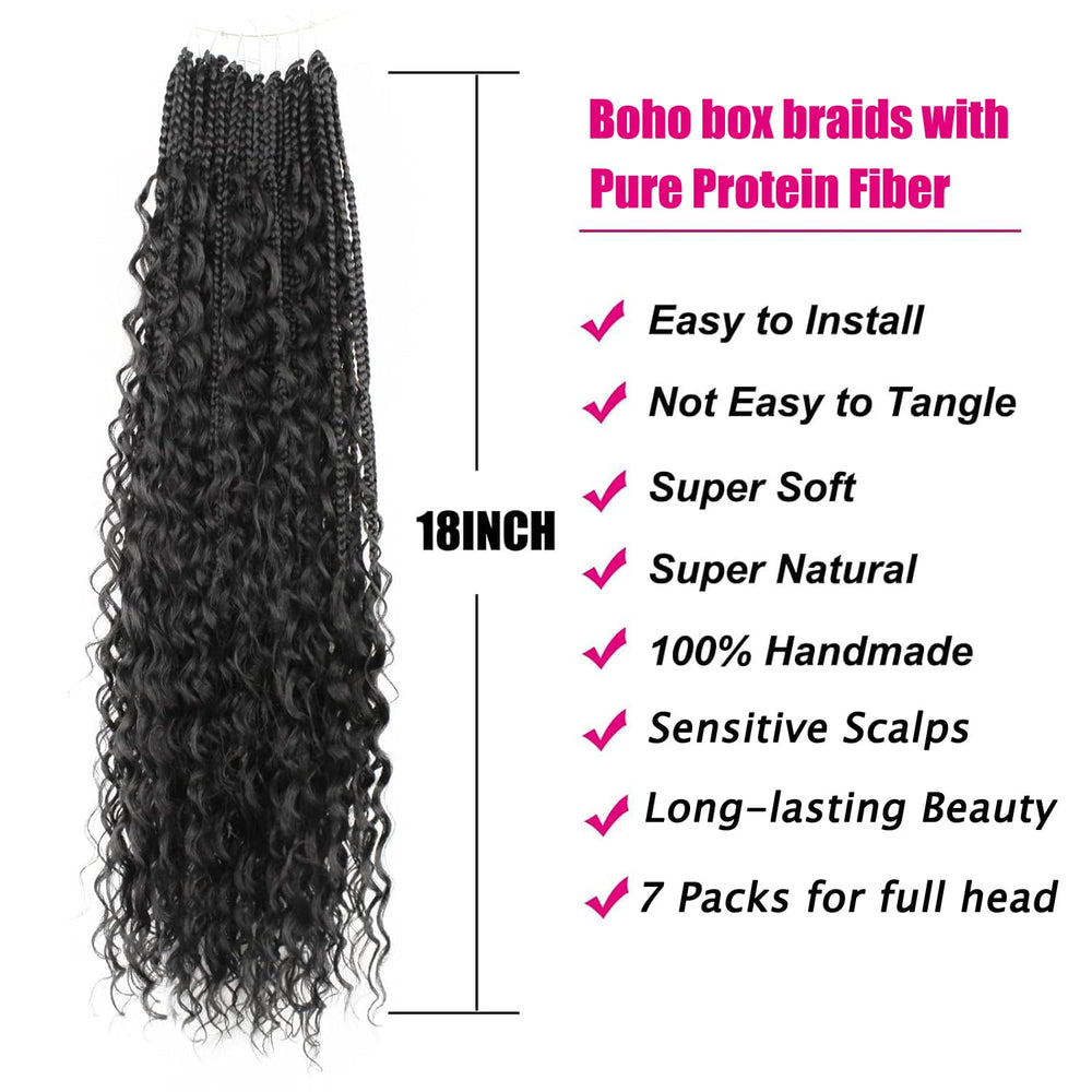knovotch boho crochet braids 18in near-human texture for natural look