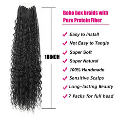 knovotch boho crochet braids 18in near-human texture for natural look