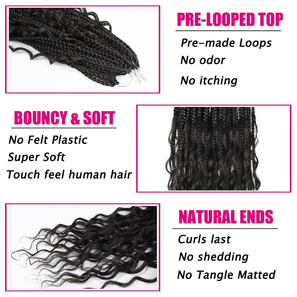 knovotch boho crochet braids 18in low tangling, easy care