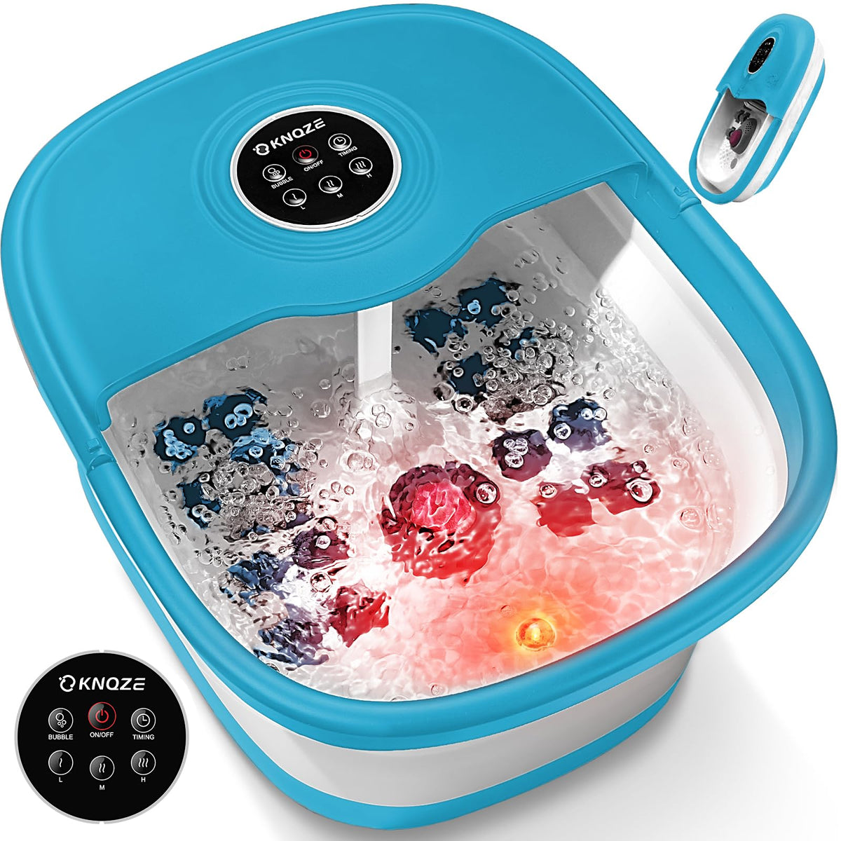 KNQZE collapsible foot spa with heat and remote for a soothing home soak.